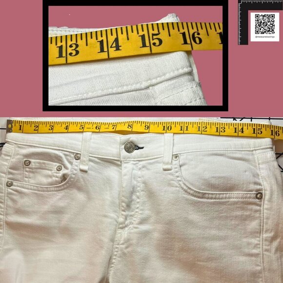 Rag & Bone (29 - NWT] The Dre Boyfriend Skinny Jeans in Aged Bright White - Picture 7 of 13